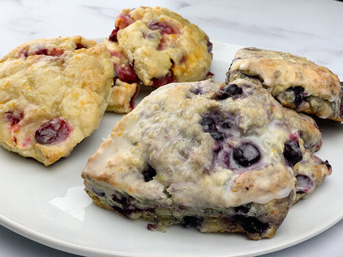 Blueberry-Lemon and Orange-Cranberry Scones