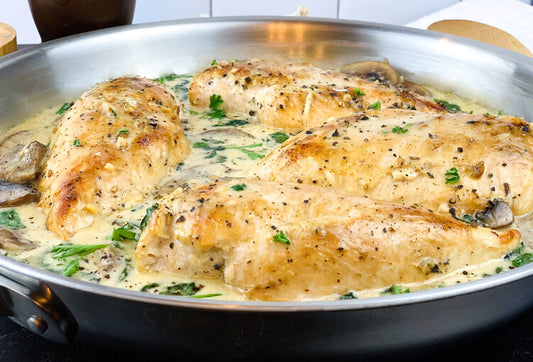 Chicken w/Mushroom-Spinach Cream Sauce