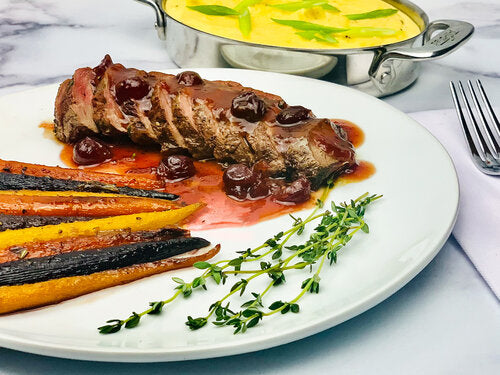 Seared Duck Breast w/ Glazed Rainbow Carrots